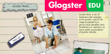 screen capture of glogster titled gender roles